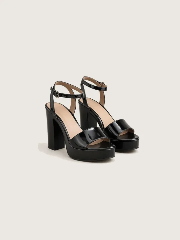 AI-generated product photo of the black platform, one of the pieces in the Someone Shop.